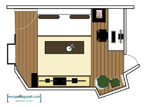 Plan d'aménagement d'un petit salon