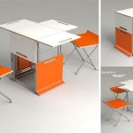 Paket Chair: table et tabourets gain de place