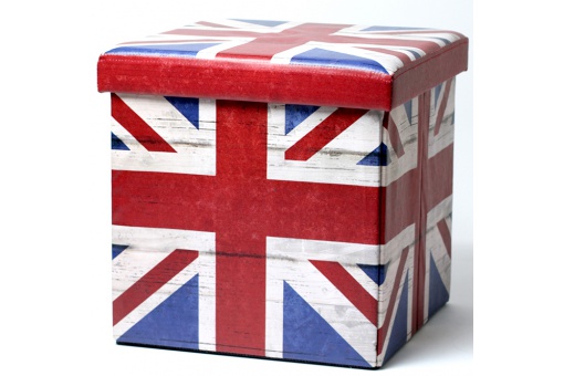 Pouf de rangement Union Jack pliable, deco design