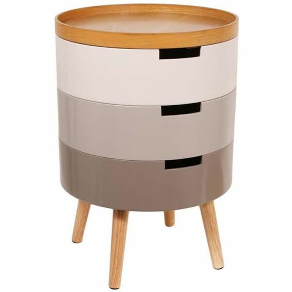 Table de chevet empilable de 3 niveaux – L 38 x l 38 x H 55 cm – Gris