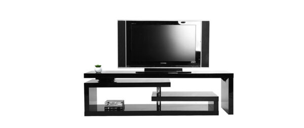 MEUBLE TV DESIGN LAQUÉ BRILLANT NOIR PIVOTANT MAX V2