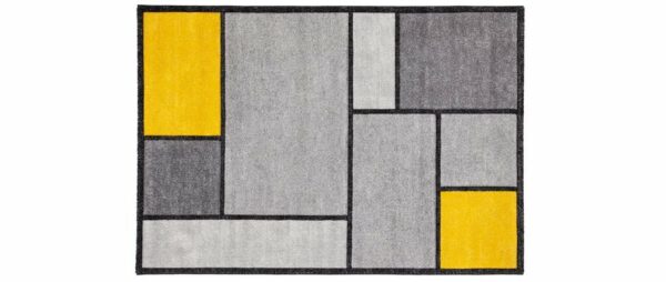 TAPIS DESIGN JAUNE ET GRIS 160 X 230 CM – CUBIK