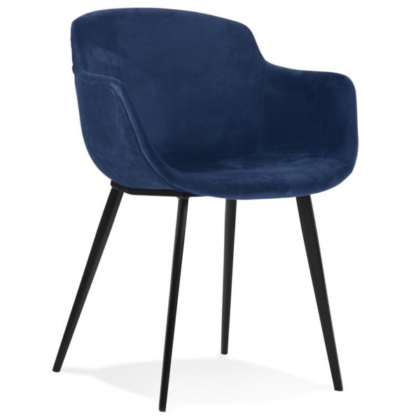 CHAISE AVEC ACCOUDOIRS ‘ARMADA’ EN VELOURS BLEU