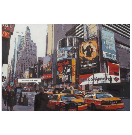 TABLEAU DESIGN ‘BUSY’ TIME SQUARE NEW YORK SUR TOILE IMPRIMÉE 120X80 CM