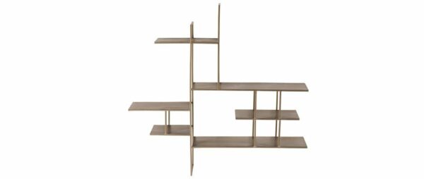 ETAGÈRE MURALE EN MÉTAL GRIS ANTIQUE L91 X H87 CM DINA