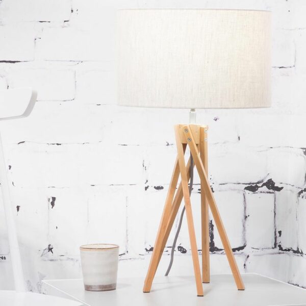 Lampe en bambou et lin Ècologique Kilimanjaro Good & Mojo – Lin clair