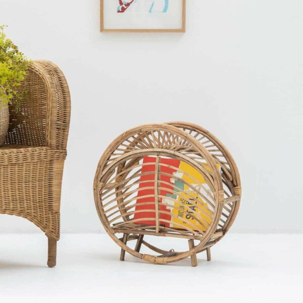 Porte-revues en rotin style vintage Casatera