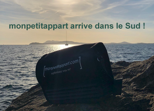 monpetitappart pose son sac de pro de l'agencement gain de place à la plage, après une journée à optimiser les m²