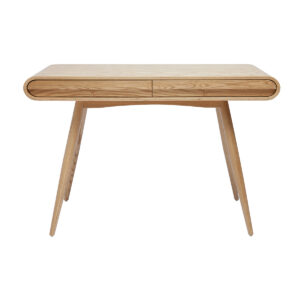 Bureau avec rangements 2 tiroirs scandinave bois clair L120 cm BJORG