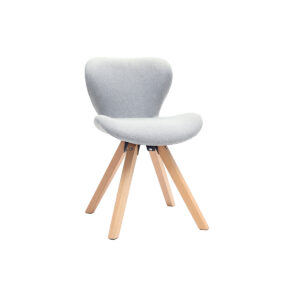 Chaise scandinave en tissu gris clair et bois clair ANYA