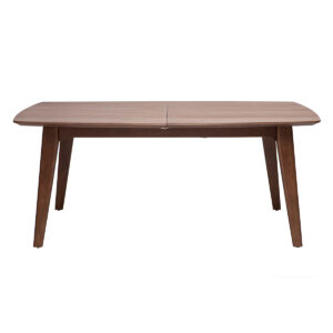 Table extensible rallonges intégrées rectangulaire en bois foncé noyer L180-230 cm FIFTIES